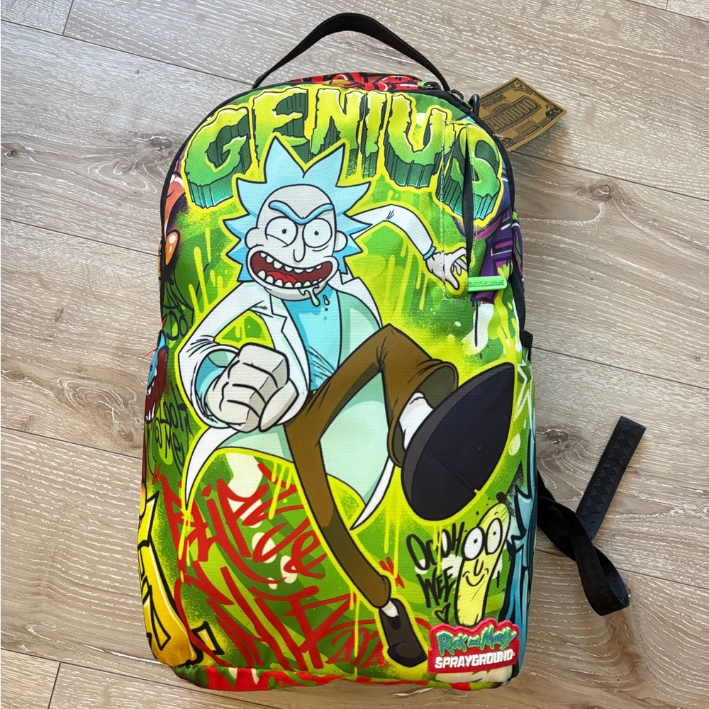 Sprayground Vibrant Rick and Morty Genius Graffiti Backpack
